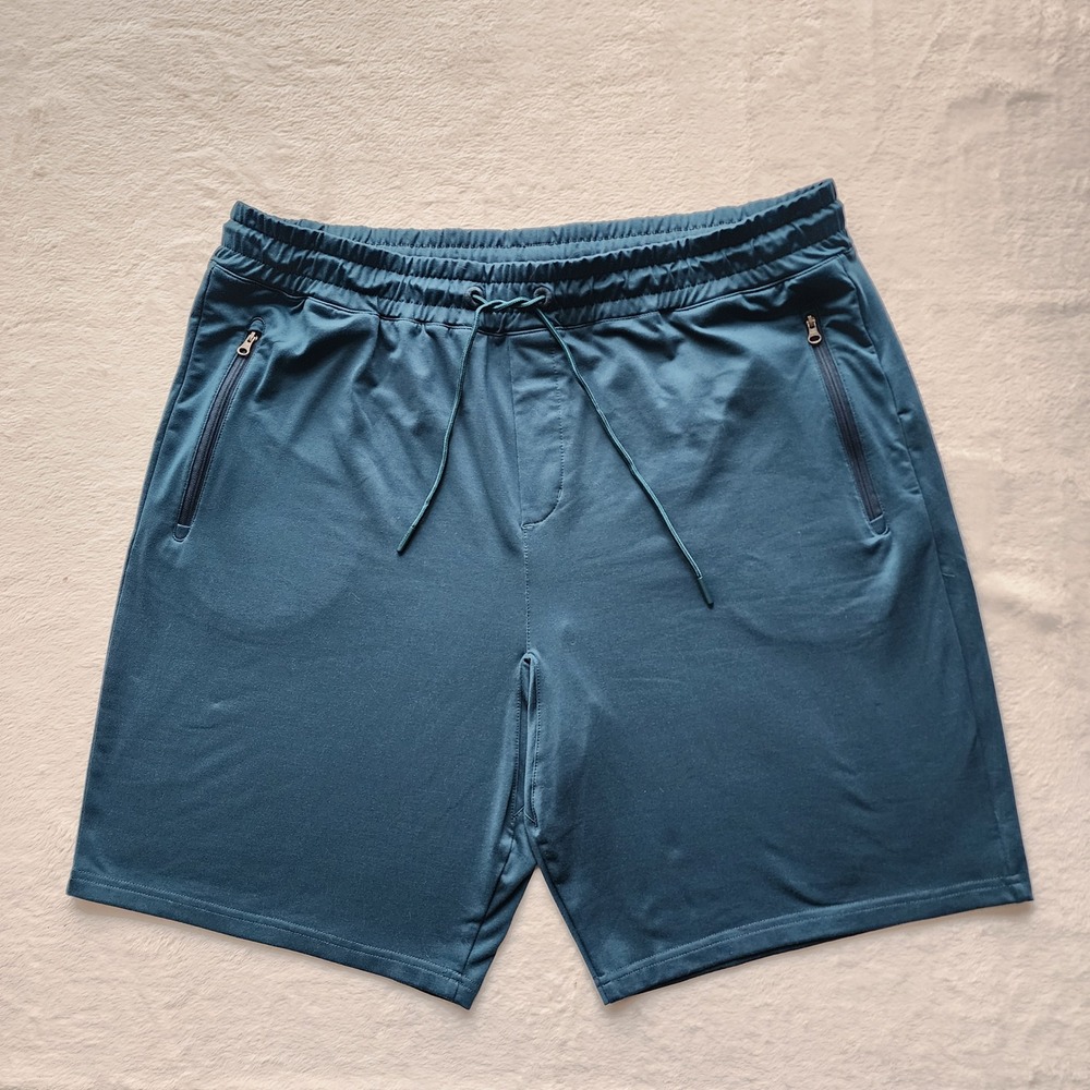 TenTree Destination Shorts Mens XXL Teal Blue Zipper Pockets Drawstring Active